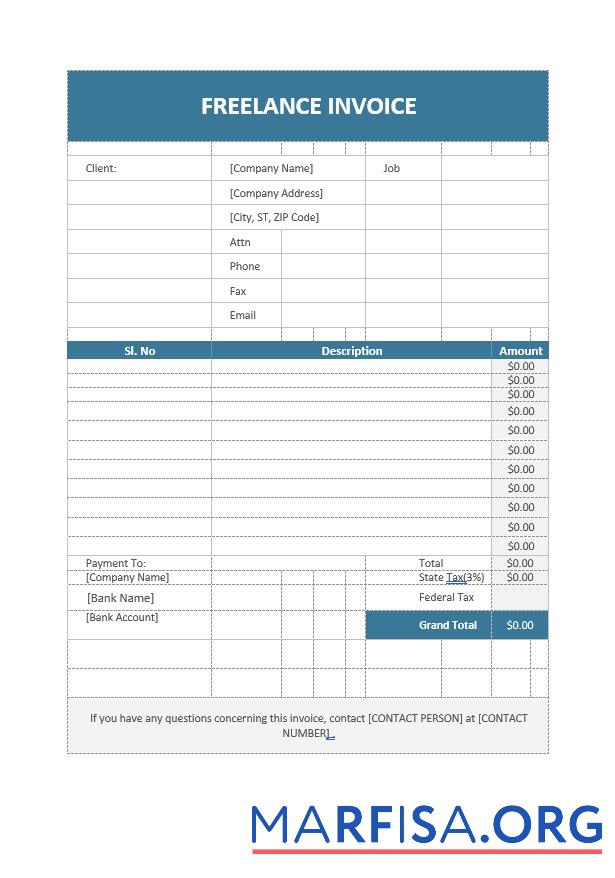 Realistic Free Freelance invoice download for verification